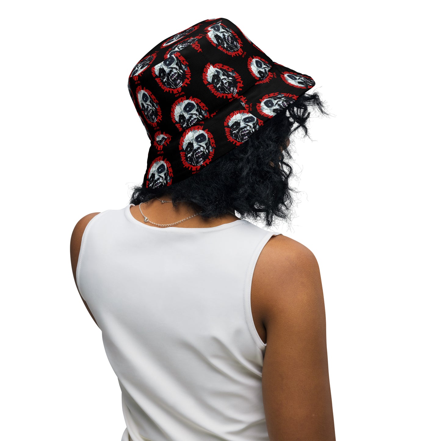 Reversible bucket hat with Forbidden Acres Logo