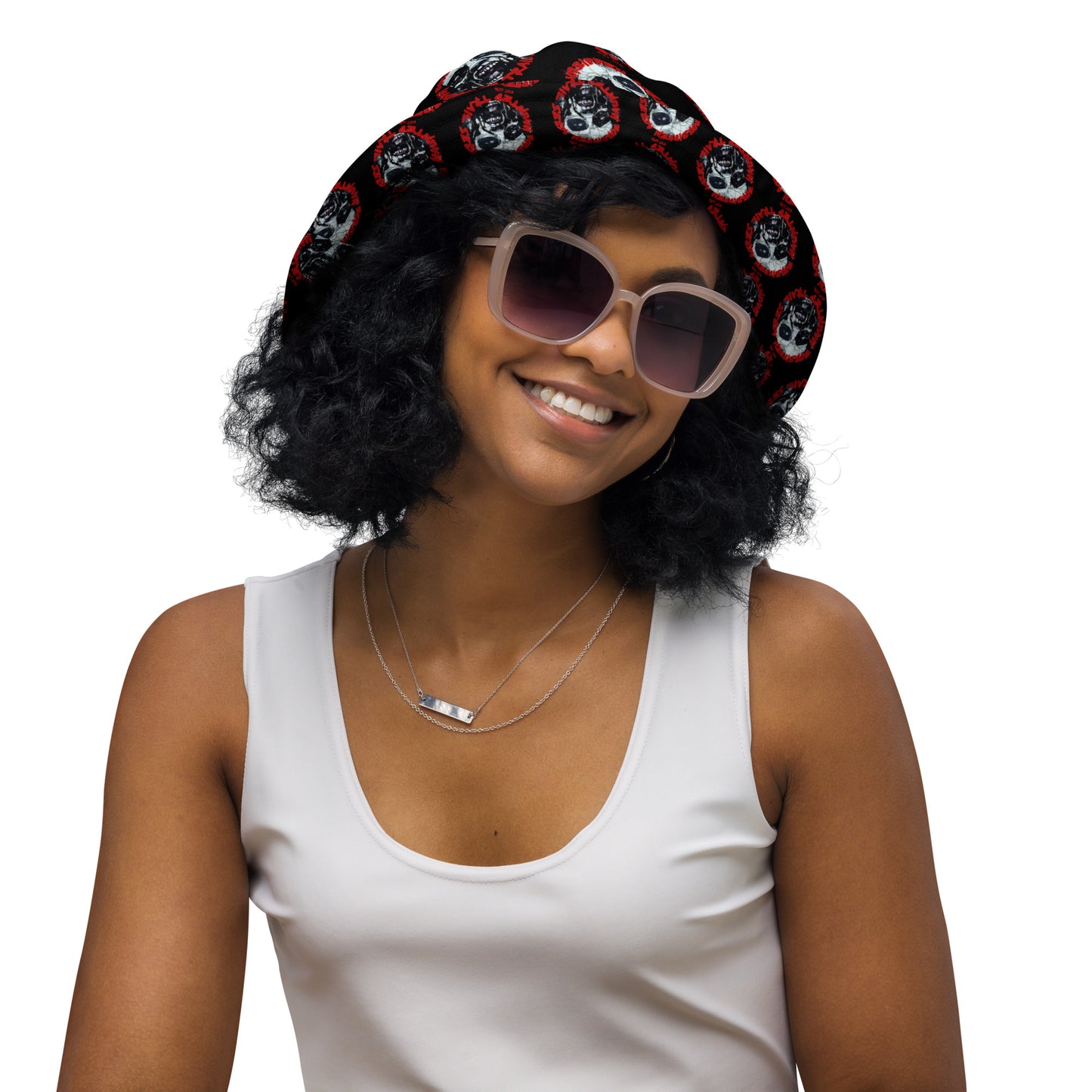 Reversible bucket hat with Forbidden Acres Logo