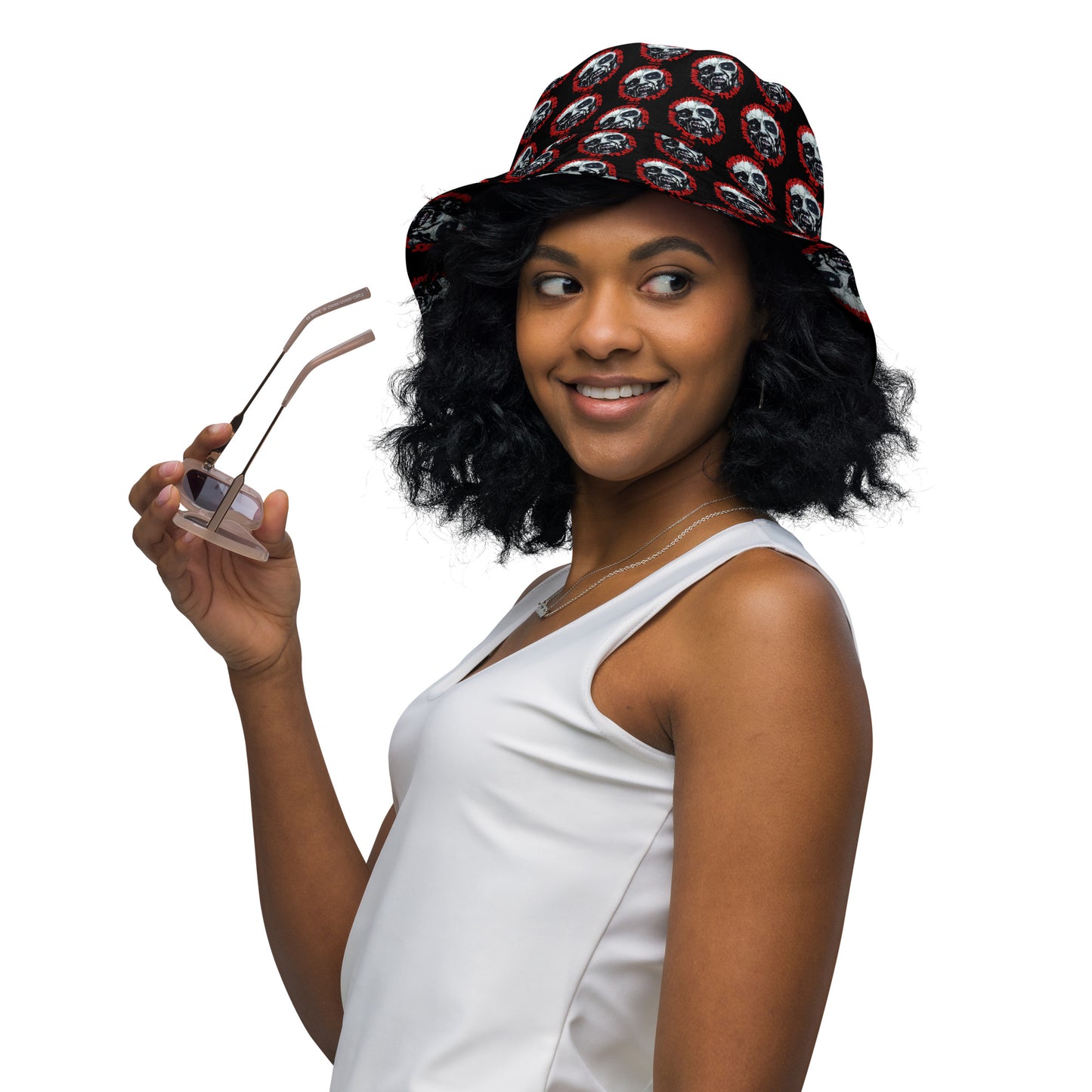 Reversible bucket hat with Forbidden Acres Logo