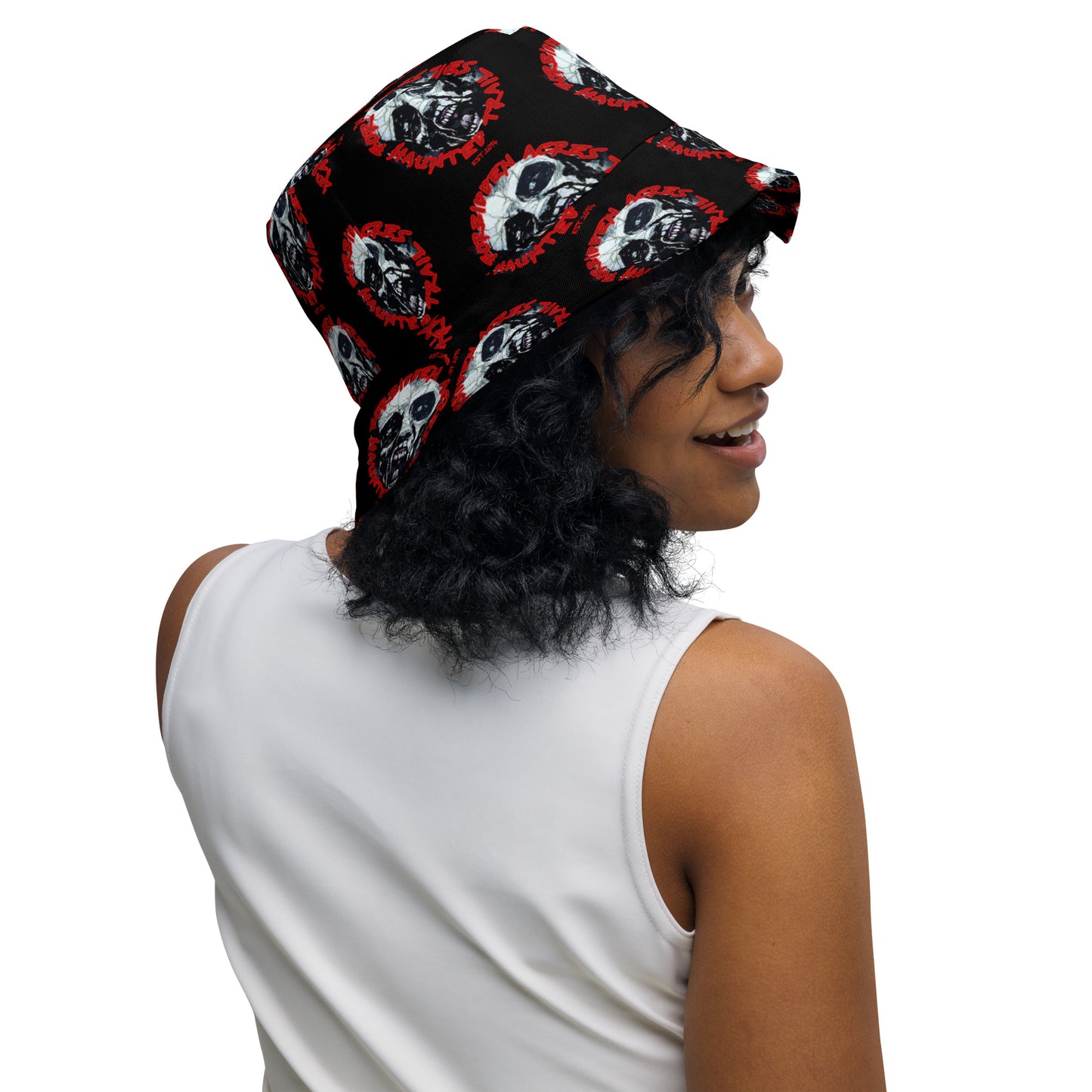 Reversible bucket hat with Forbidden Acres Logo