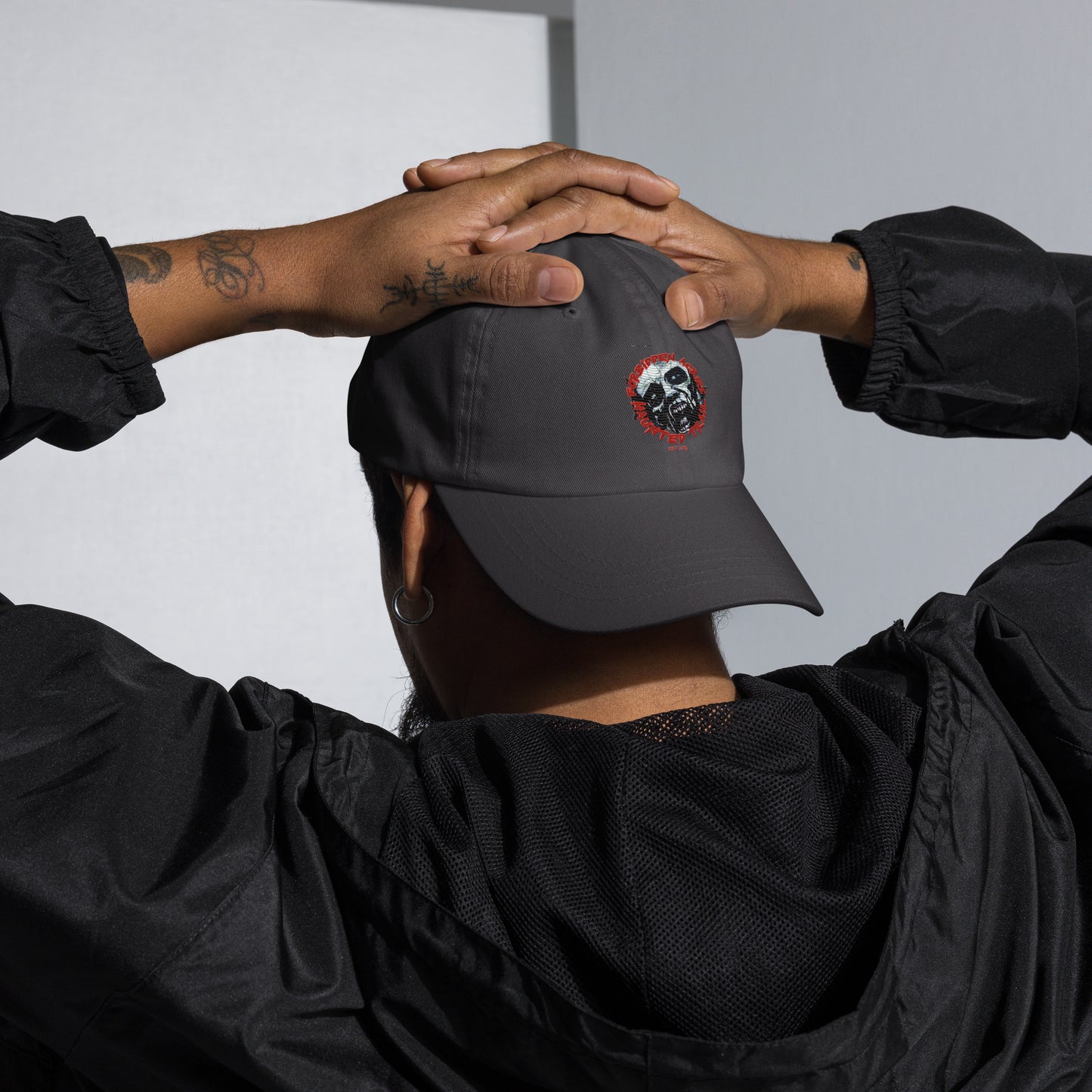 Dad hat with Forbidden Acres Logo on front