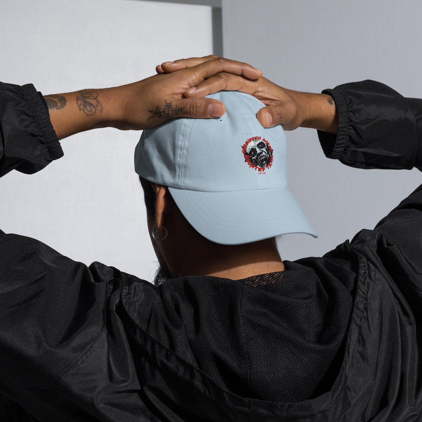 Dad hat with Forbidden Acres Logo on front