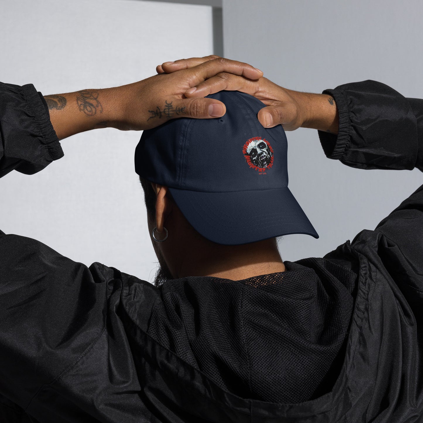 Dad hat with Forbidden Acres Logo on front