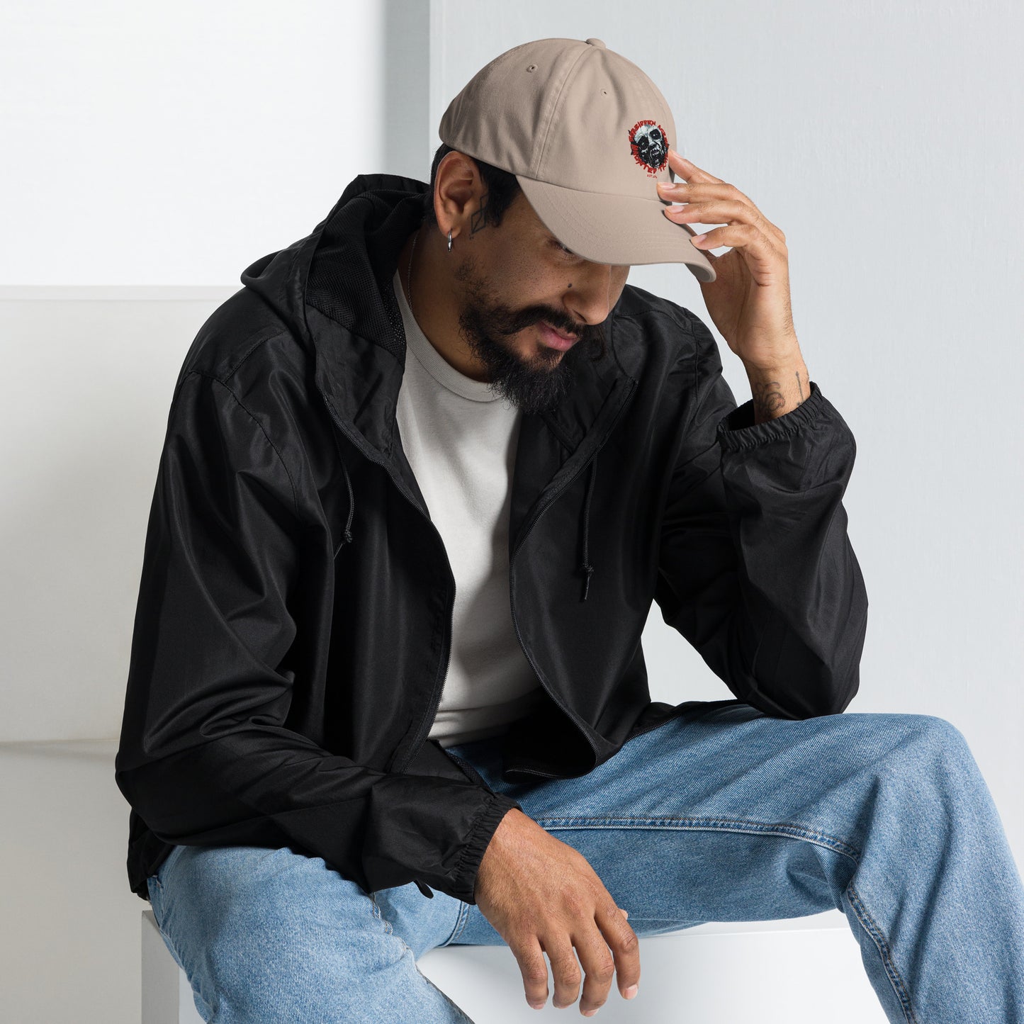 Dad hat with Forbidden Acres Logo on front
