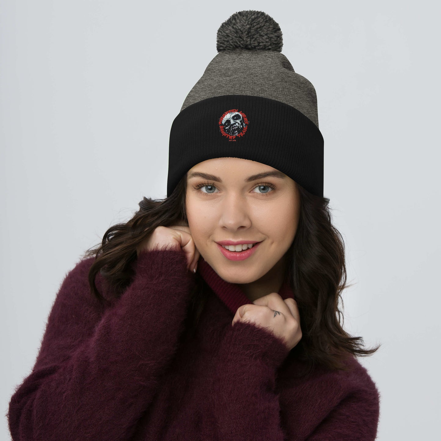 Pom-Pom Beanie with Forbidden Acres LOGO