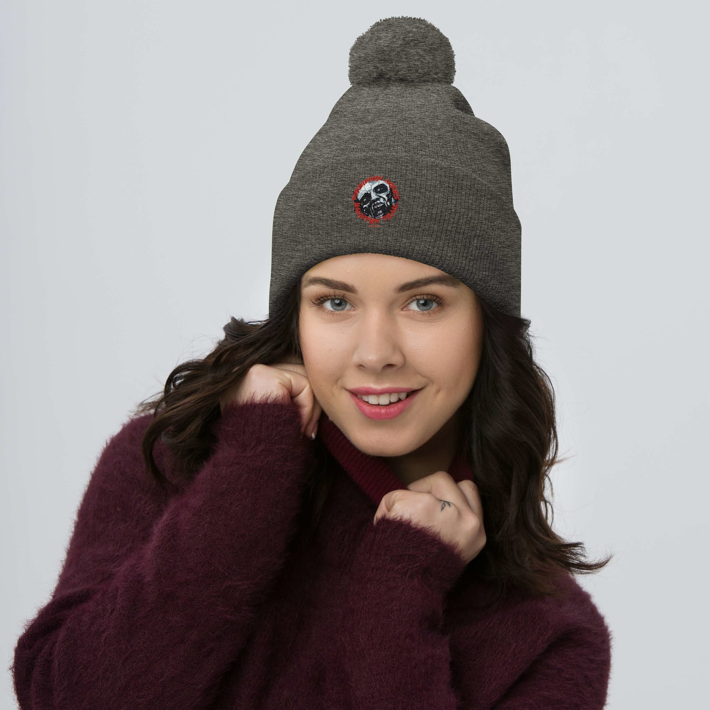 Pom-Pom Beanie with Forbidden Acres LOGO