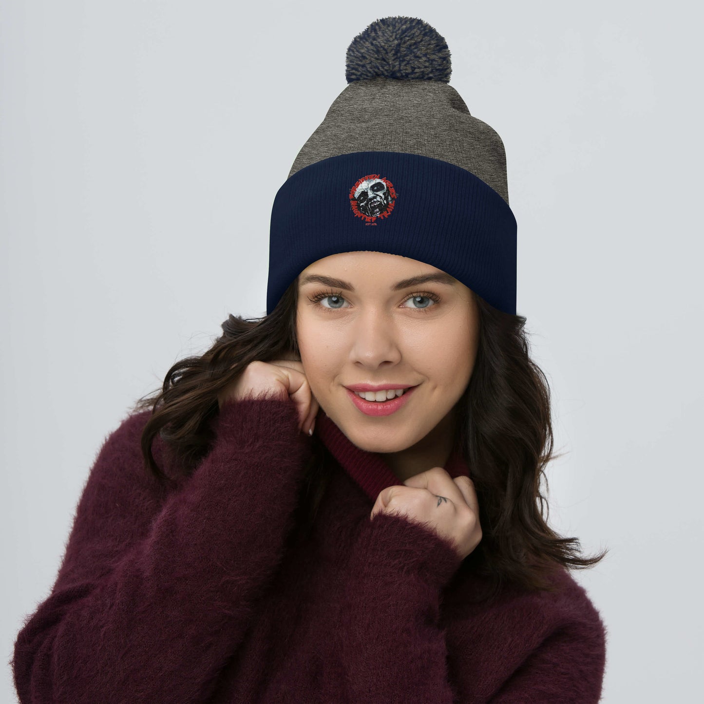 Pom-Pom Beanie with Forbidden Acres LOGO