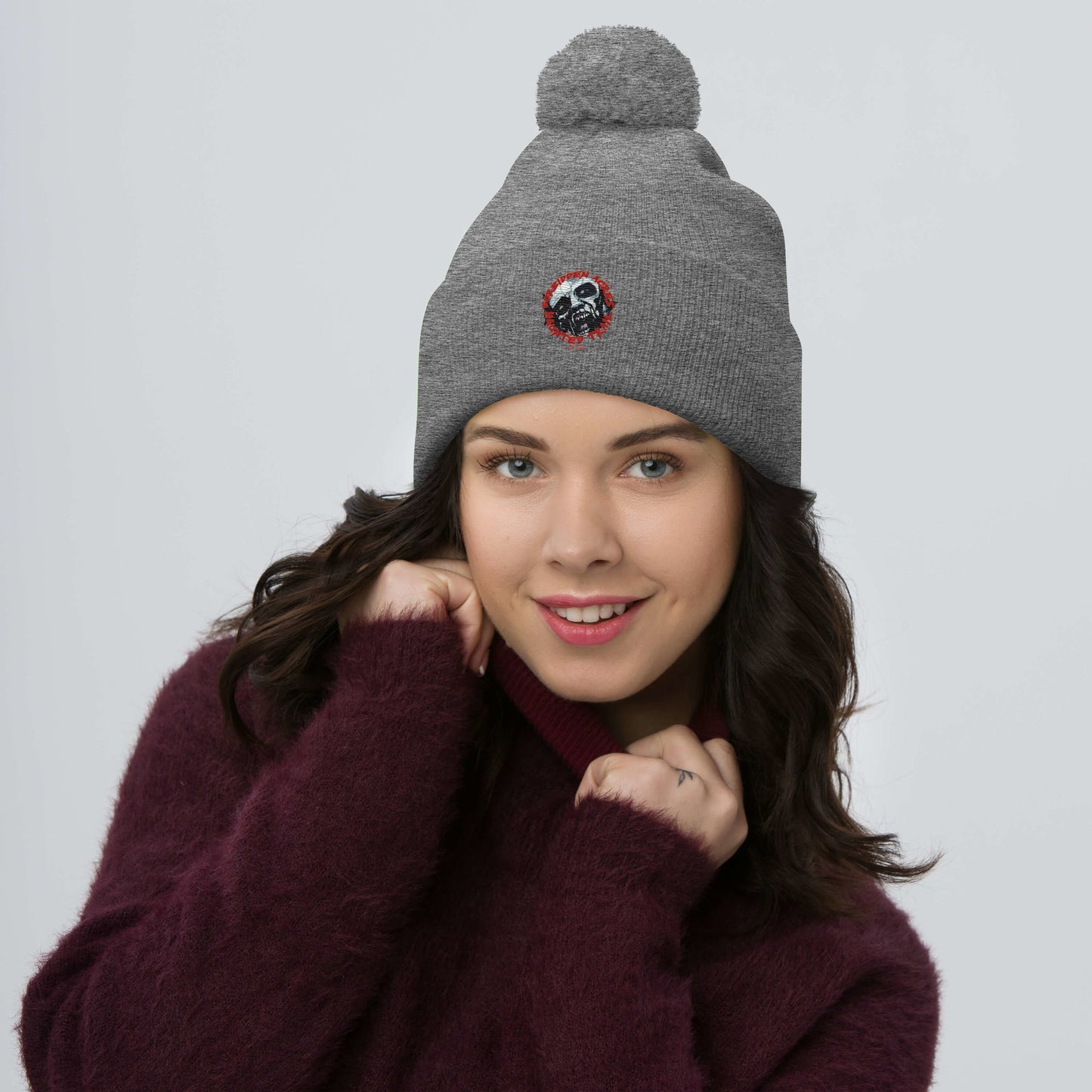 Pom-Pom Beanie with Forbidden Acres LOGO
