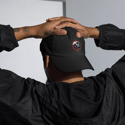 Dad hat with Forbidden Acres Logo on front
