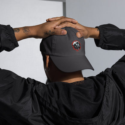 Dad hat with Forbidden Acres Logo on front