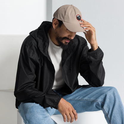 Dad hat with Forbidden Acres Logo on front