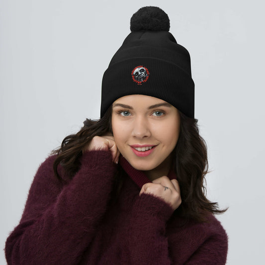 Pom-Pom Beanie with Forbidden Acres LOGO