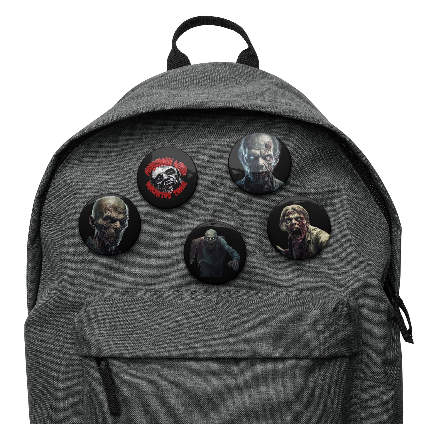 Set of pin buttons forbidden acres zombies