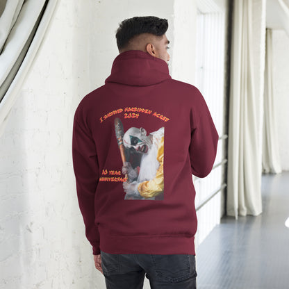 Unisex Hoodie with Forbidden Acres Logo on front chest and "i survived Forbidden Acres" clown on back